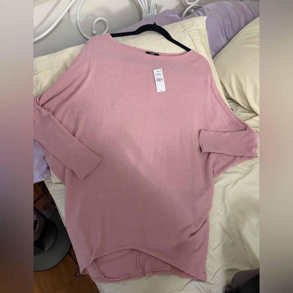Women's Pink Knit Boatneck Sweater